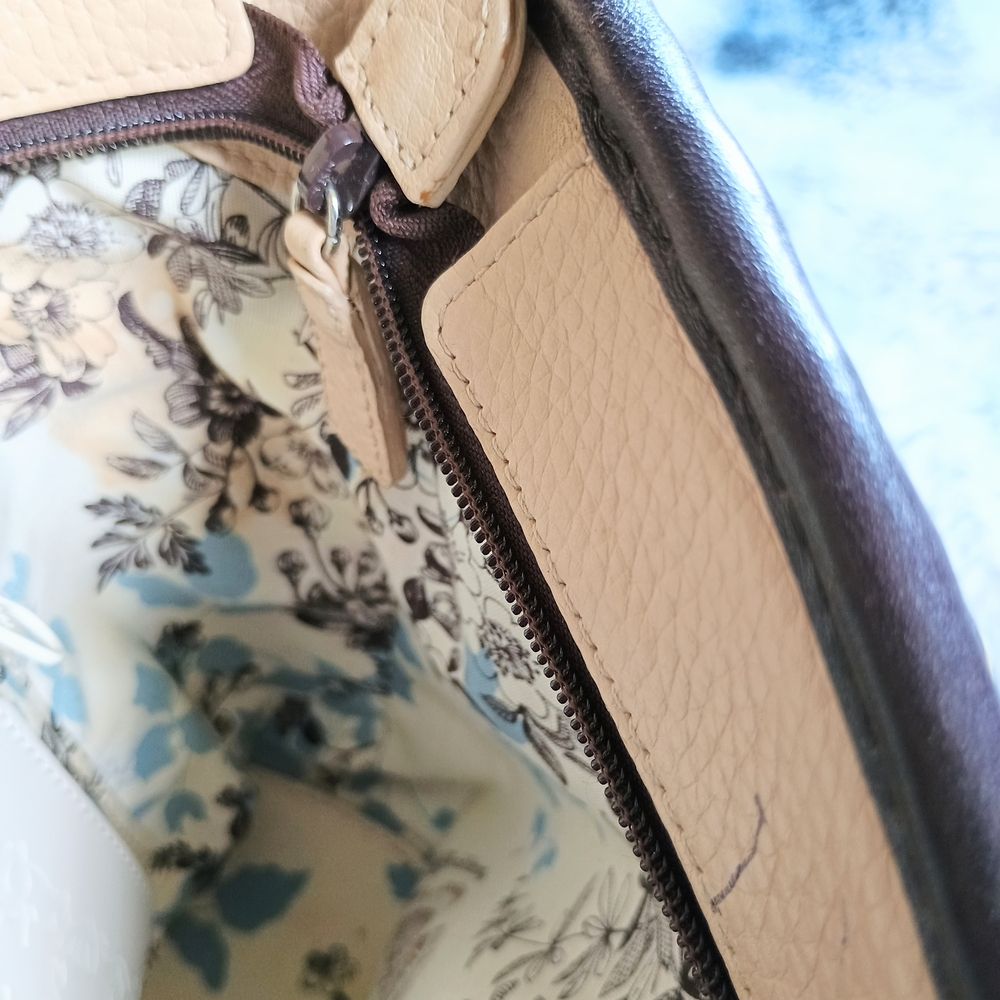 Beautiful Brighton straw and leather butterfly shoulder tote bag, 9x14, designer - Picture 9 of 14